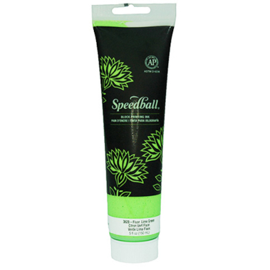 Speedball Block Printing Ink - (5oz/150ml) Fluorescent Lime Green