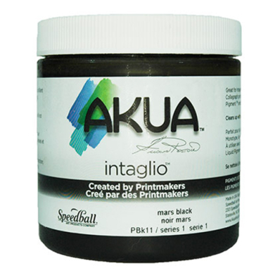 Speedball Akua Intaglio Printmaking Ink - (8oz/237ml) Mars Black