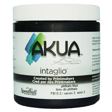 Speedball Akua Intaglio Printmaking Ink - (8oz/237ml) Phthalo Blue