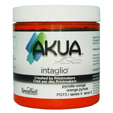 Speedball Akua Intaglio Printmaking Ink - (8oz/237ml) Pyrrolle Orange