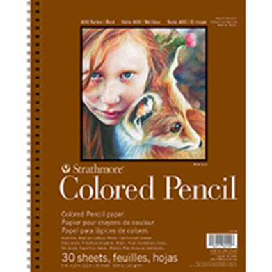 Strathmore  400 Series Colored Pencil Pad ( 477 ) 9" x 12" - (30 sheets, 100lb) Wire Bound