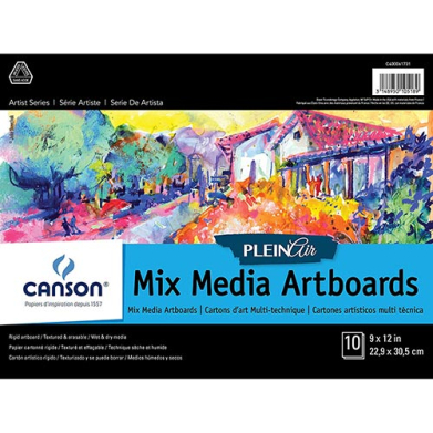 Canson Plein Air Mix Media Artboard Pad 9" x 12" - (10 Sheets)
