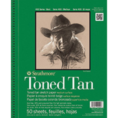 Strathmore 400 Series Toned Tan Sketch Paper (412) 9" x 12" - (50 Sheets, 80lb) Wire Bound