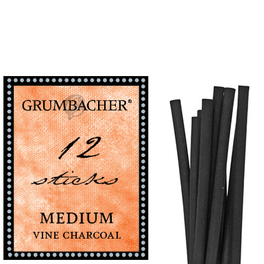 Grumbacher Vine Charcoal Sticks - (12 Pack) Medium