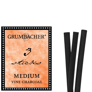 Grumbacher Vine Charcoal Sticks - (3 Pack) Medium
