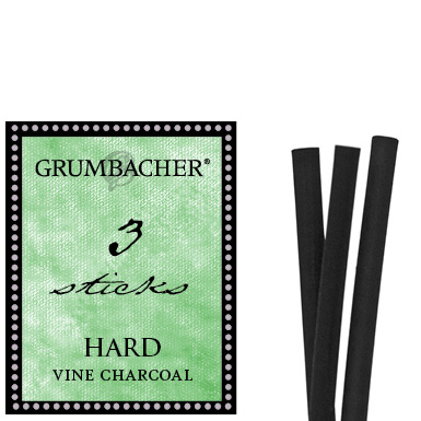 Grumbacher Vine Charcoal Sticks - (3 Pack) Hard