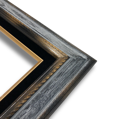 Econo Frame Tuscan Stained Walnut Grey with Black Velvet Liner - 20" x 24"