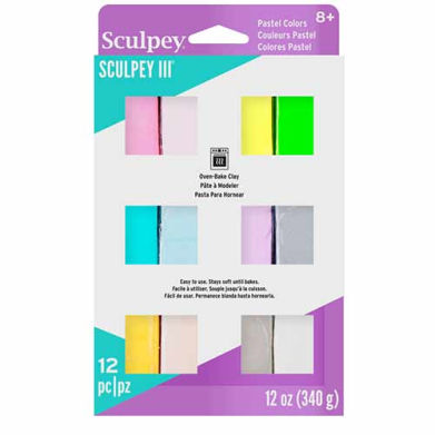 Sculpey III Oven-Bake Clay Multipack - (12 Count) Pearls & Pastels