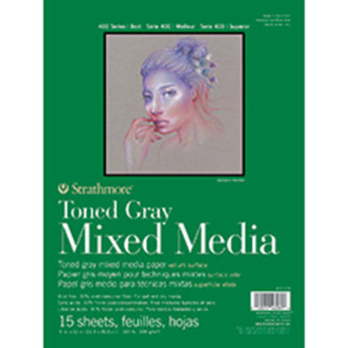 Strathmore 400 Series Toned Gray Mixed Media Pad ( 462 ) 6" x 8" - (15 Sheets, 184lb) Glue Bound