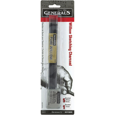 General's Willow Sketching Charcoal - (5 Pack) Assorted Sizes 57CBPE