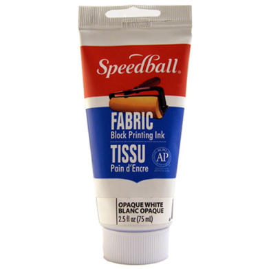 Speedball Block Printing Fabric Ink - (2.5oz/75ml) Opaque White