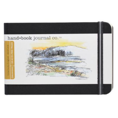 Global Art Travelogue Drawing Hand Book - Landscape (3.5" x 5.5") Ivory Black