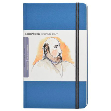 Global Art Travelogue Drawing Hand Book - Portrait (8.25" x 5.5") Ultramarine Blue