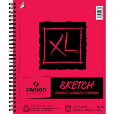 Canson XL Sketch Pad 9" x 12" - (100 Sheets, 50lb) Side Wire Bound