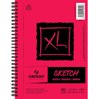 Canson XL Sketch Pad 5.5" x 8.5" - (100 Sheets) Wire Bound