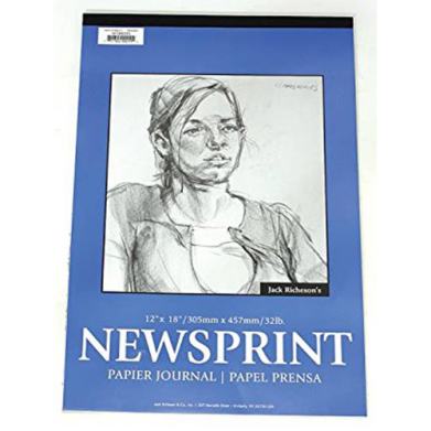 Richeson Rough Newsprint Pad 12" x 18" - (50 sheets)