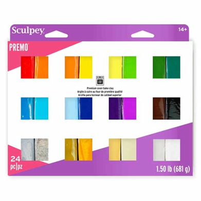 Sculpey Premo Accents Oven-Bake Clay Multipack (24 Count) - Color Sampler