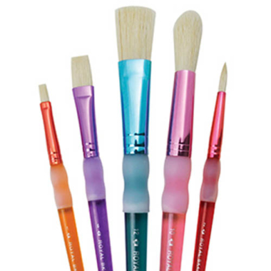 Royal Langnickel Big Kids Choice Lil Grippers Brush Set - (5 Pieces) Chubby Round and Flat