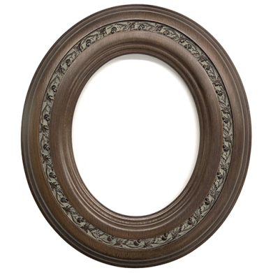Closeout Oval Frame Walnut with Dark Inlay - 8" x 10"