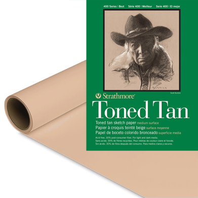 Strathmore 400 Series Toned Tan Sketch Paper Roll (413)- (42" x 10yd, 80lb)