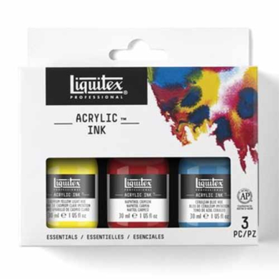 Liquitex Professional Acrylic Ink (1oz/30ml) - (3 Pack) Essentials Primary Colors