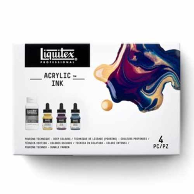 Liquitex Professional Acrylic Ink Pouring Technique Set (1oz/30ml) - (4 Pieces) Deep Colors
