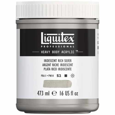 Liquitex Professional Heavy Body Acrylic Paint - (16oz/473ml) Iridescent Rich Silver