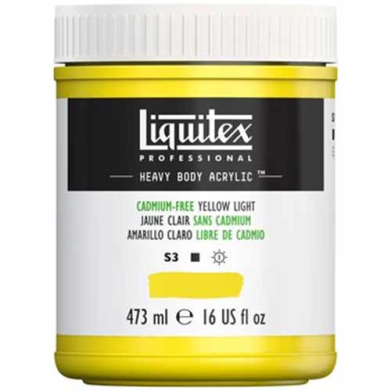 Liquitex Professional Heavy Body Acrylic Paint - (16oz/473ml) Cadmium-Free Yellow Light