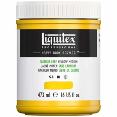 Liquitex Professional Heavy Body Acrylic Paint - (16oz/473ml) Cadmium-Free Yellow Medium