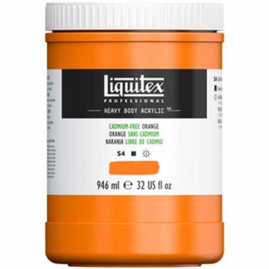 Liquitex Professional Heavy Body Acrylic Paint - (32oz/946ml) Cadmium-Free Orange