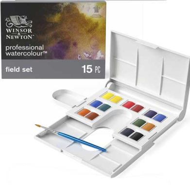 Winsor & Newton Professional Water Color (12 Half Pans) Field Set