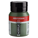 Royal Talens Amsterdam Acrylic Paint - (16.9oz/500ml) Olive Green Deep