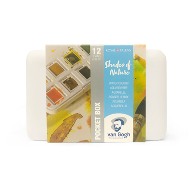 Royal Talens Van Gogh Water Color Pocket Box - (12 Pans) Shades of Nature