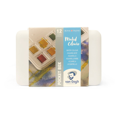 Royal Talens Van Gogh Water Color Pocket Box - (12 Pans) Muted Colors
