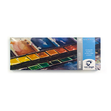 Royal Talens Van Gogh Water Color Painting Set - (36 Pans) Metal Box