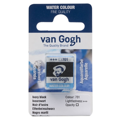 Royal Talens Van Gogh Water Colour Half Pan - Ivory Black