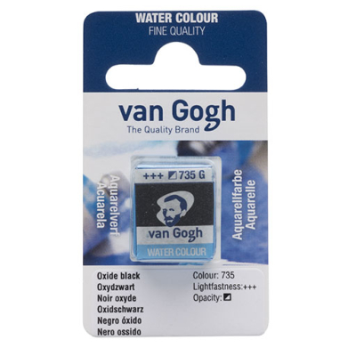 Royal Talens Van Gogh Water Colour Half Pan - Oxide Black