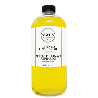 Gamblin Drying Oil - (33.8oz/1 Liter) Refined Linseed Oil