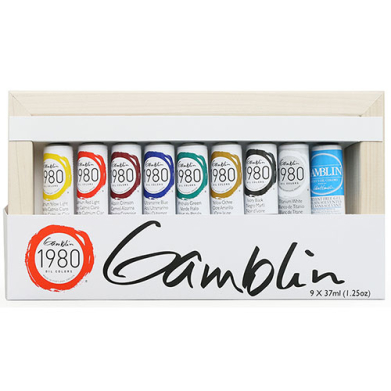 Gamblin 1980 Oil Colors Set & Panel - (10 Pieces)  101110