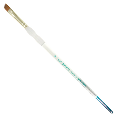 Royal Langnickel Soft-Grip Red Sable Brush - Short Handle, Angled 1/4"