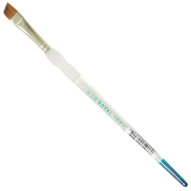 Royal Langnickel Soft-Grip Red Sable Brush - Short Handle, Angled 3/8"