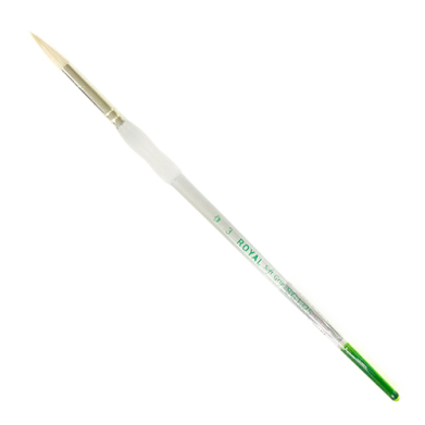 Royal Langnickel Soft-Grip Hog Bristle Brush - Short Handle, Round #3