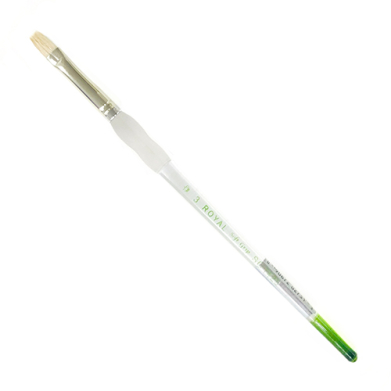 Royal Langnickel Soft-Grip Hog Bristle Brush - Short Handle, Bright #3