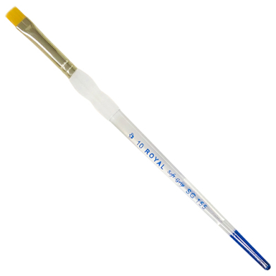 Royal Langnickel Soft-Grip Gold Taklon Brush - Short Handle, Shader #10
