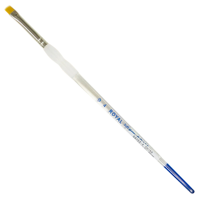 Royal Langnickel Soft-Grip Gold Taklon Brush - Short Handle, Shader #4