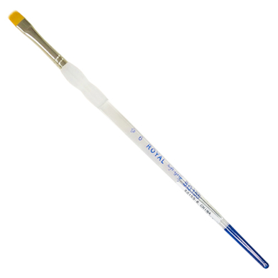 Royal Langnickel Soft-Grip Gold Taklon Brush - Short Handle, Shader #6