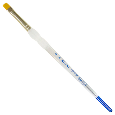 Royal Langnickel Soft-Grip Gold Taklon Brush - Short Handle, Shader #8