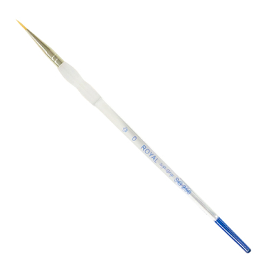 Royal Langnickel Soft-Grip Gold Taklon Brush - Short Handle, Detail Round #0