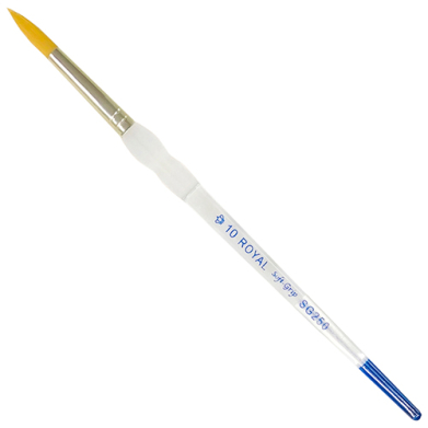 Royal Langnickel Soft-Grip Gold Taklon Brush - Short Handle, Round #10
