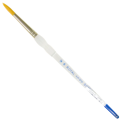 Royal Langnickel Soft-Grip Gold Taklon Brush - Short Handle, Round #8